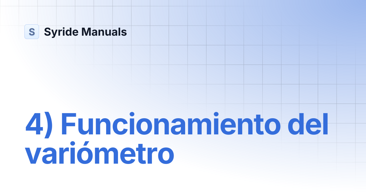 4) Funcionamiento del variómetro | Solar Manual en Español | Syride Manuals